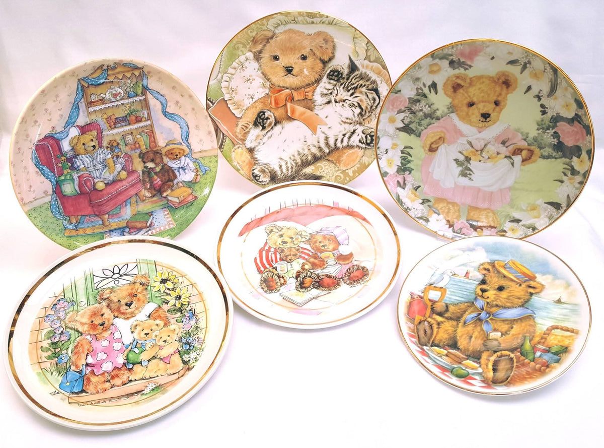 Various Makers | Teddy Bear Cabinet Plates | Collection of Six | Circa 1980s–1990s