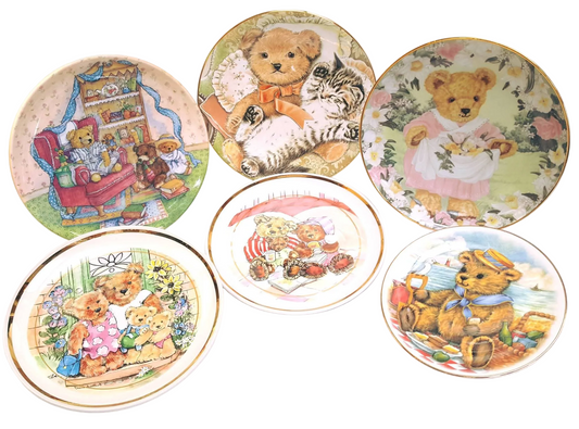 Various Makers | Teddy Bear Cabinet Plates | Collection of Six | Circa 1980s–1990s