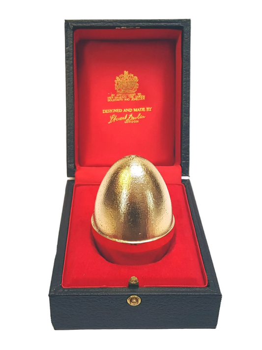 Stuart Devlin | Silver-Gilt 'Surprise' Egg | Mother Swan & Three Cygnets with Green Enamel Foliage | Limited Edition No. 70 | London Hallmarked 1984 | Royal Warrant Presentation Case | Exceptional Collector's Piece