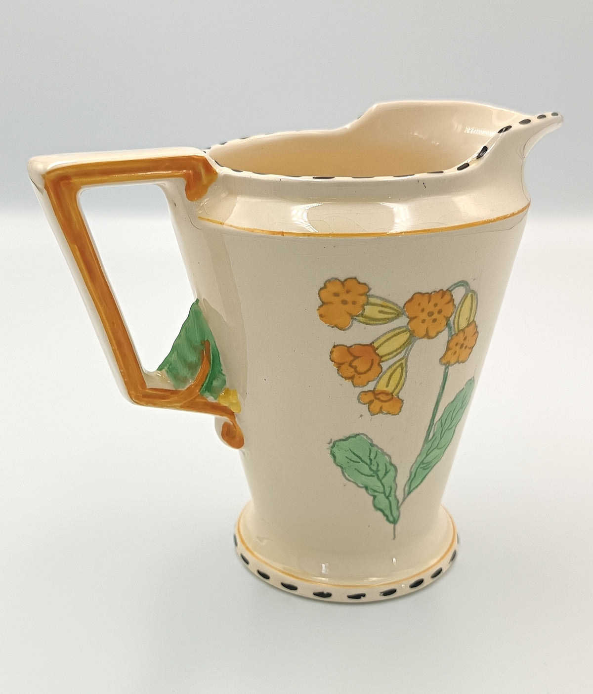 Burgess & Leigh (Burleigh Ware) | Meadowland Pattern | Zenith Shape Jug | Art Deco Earthenware | Burslem, England, c.1930s