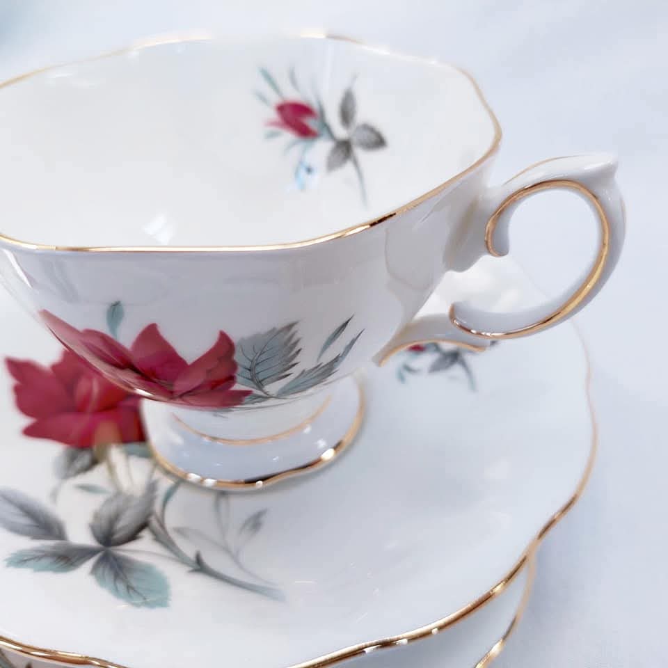 Vintage Royal Albert ‘Sweet Romance’ Bone China Trios – Made in England