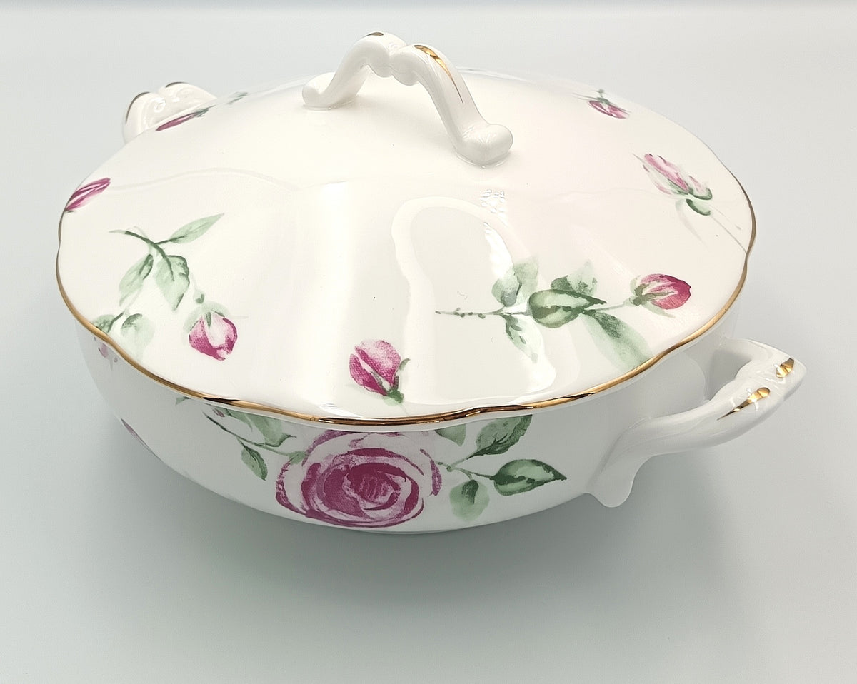 Royal Albert | Rose Clouds | Covered Serving Dish | Bone China | England, 21st Century
