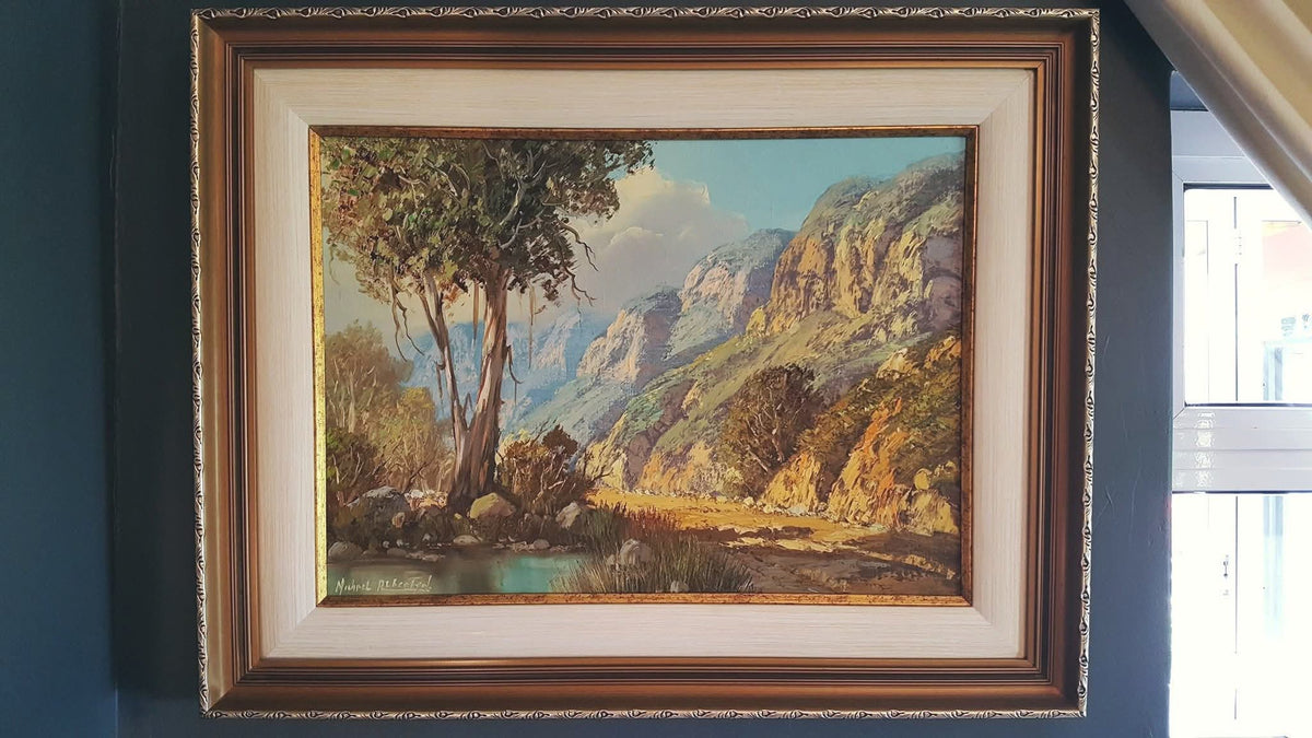 Michael Albertyn (Senior) | Cape Mountain River Landscape | Oil on Canvas | Signed Lower Left | Twentieth Century