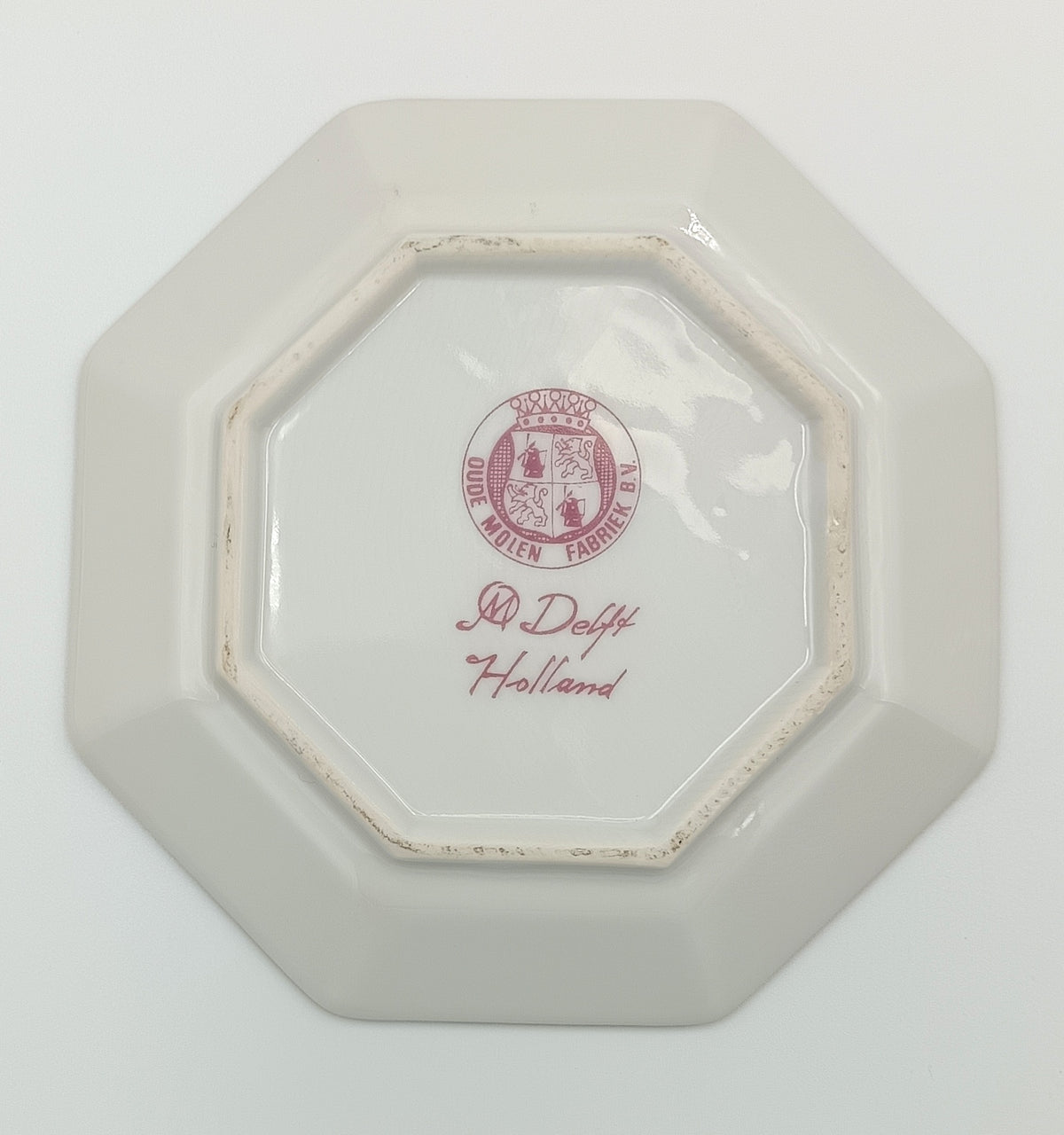 Oude Molen Fabriek B.V. | Dutch Landscape | Octagonal Trinket Dish | Transfer-Printed Porcelain | Holland, 20th Century