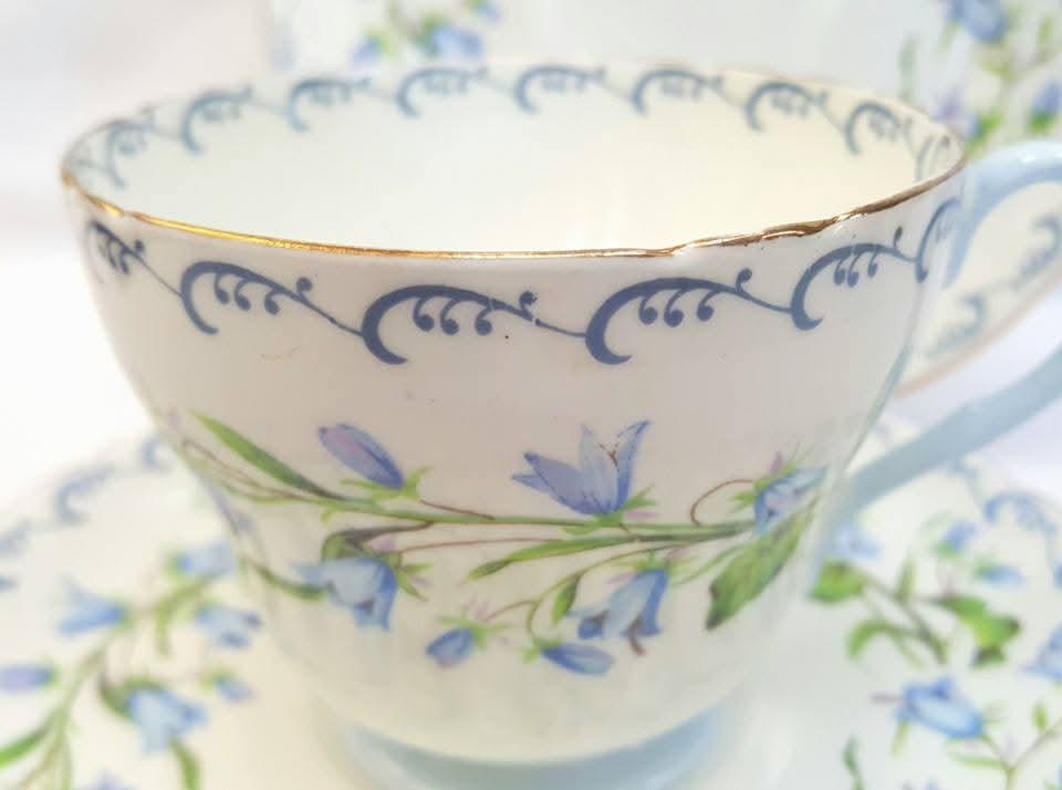 Shelley | Harebell | Richmond Shape | Trio | Fine Bone China | England | c.1945–1966