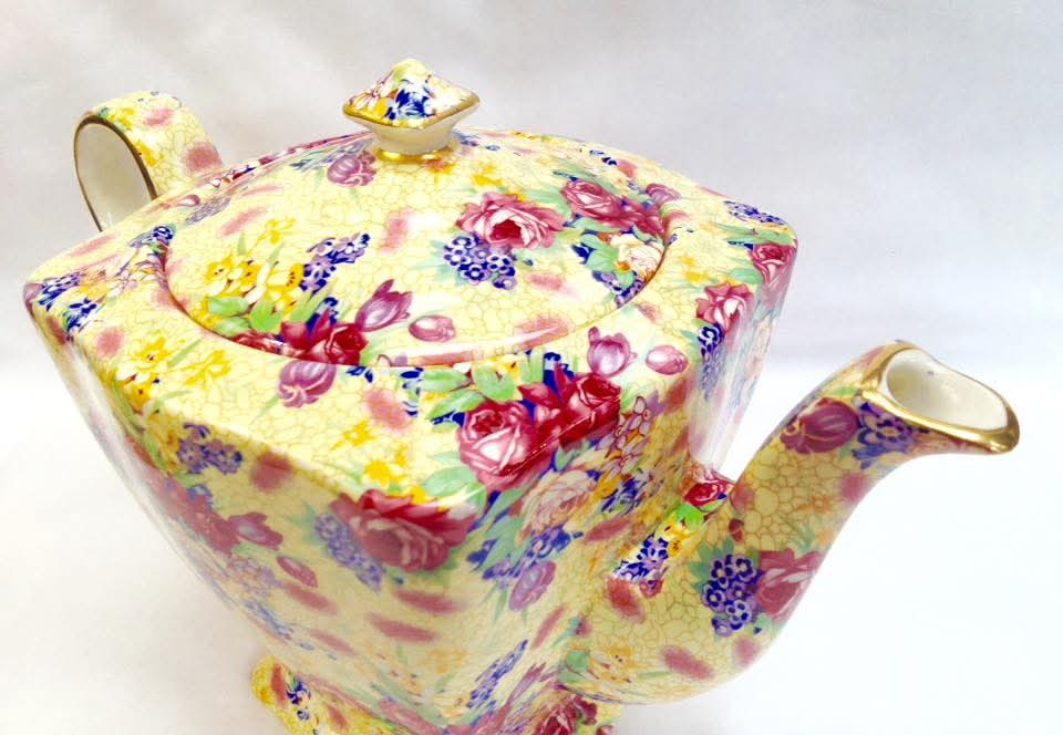 Grimwades Royal Winton | Welbeck | Chintz Teapot, Milk Jug and Open Sugar Basin | Earthenware | England | 1995 Revival