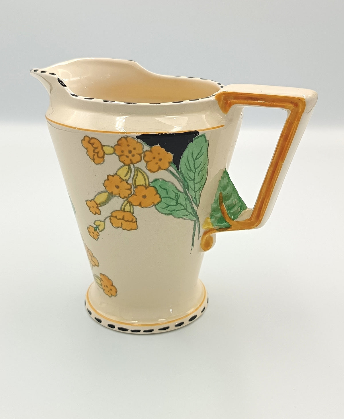 Burgess & Leigh (Burleigh Ware) | Meadowland Pattern | Zenith Shape Jug | Art Deco Earthenware | Burslem, England, c.1930s