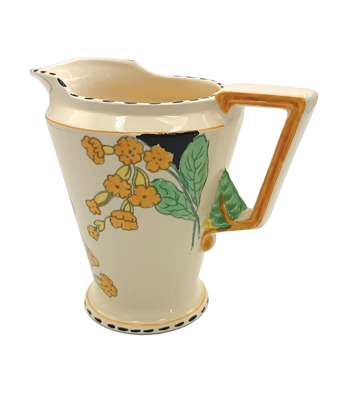 Burgess & Leigh (Burleigh Ware) | Meadowland Pattern | Zenith Shape Jug | Art Deco Earthenware | Burslem, England, c.1930s