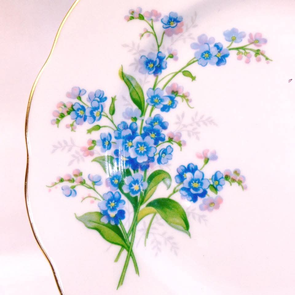 Royal Albert | Forget-Me-Not | Set of Five Trios | Bone China | England, c.1927–1959