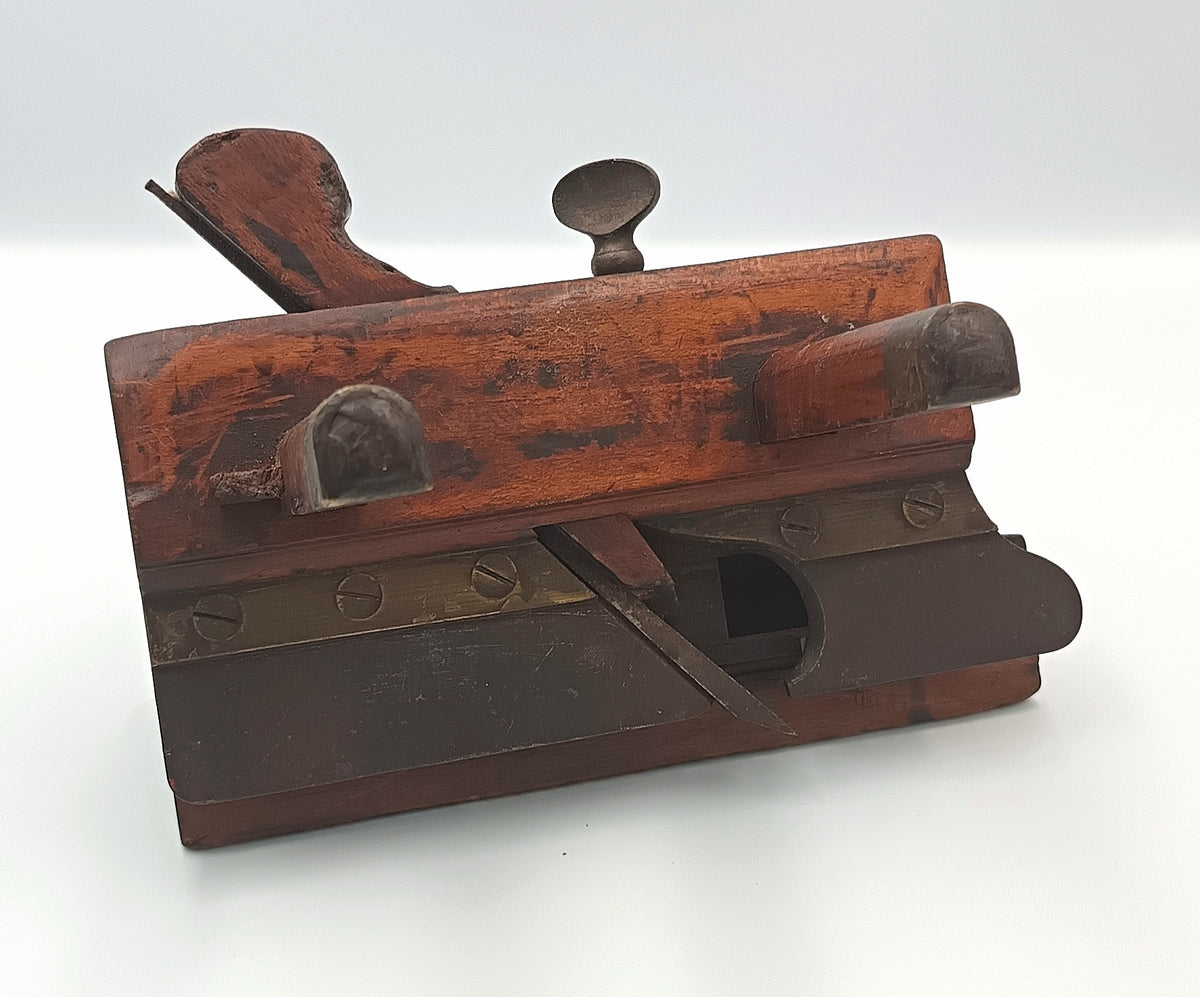 Antique Screw-Arm Plough Plane | Hardwood & Brass | 19th Century