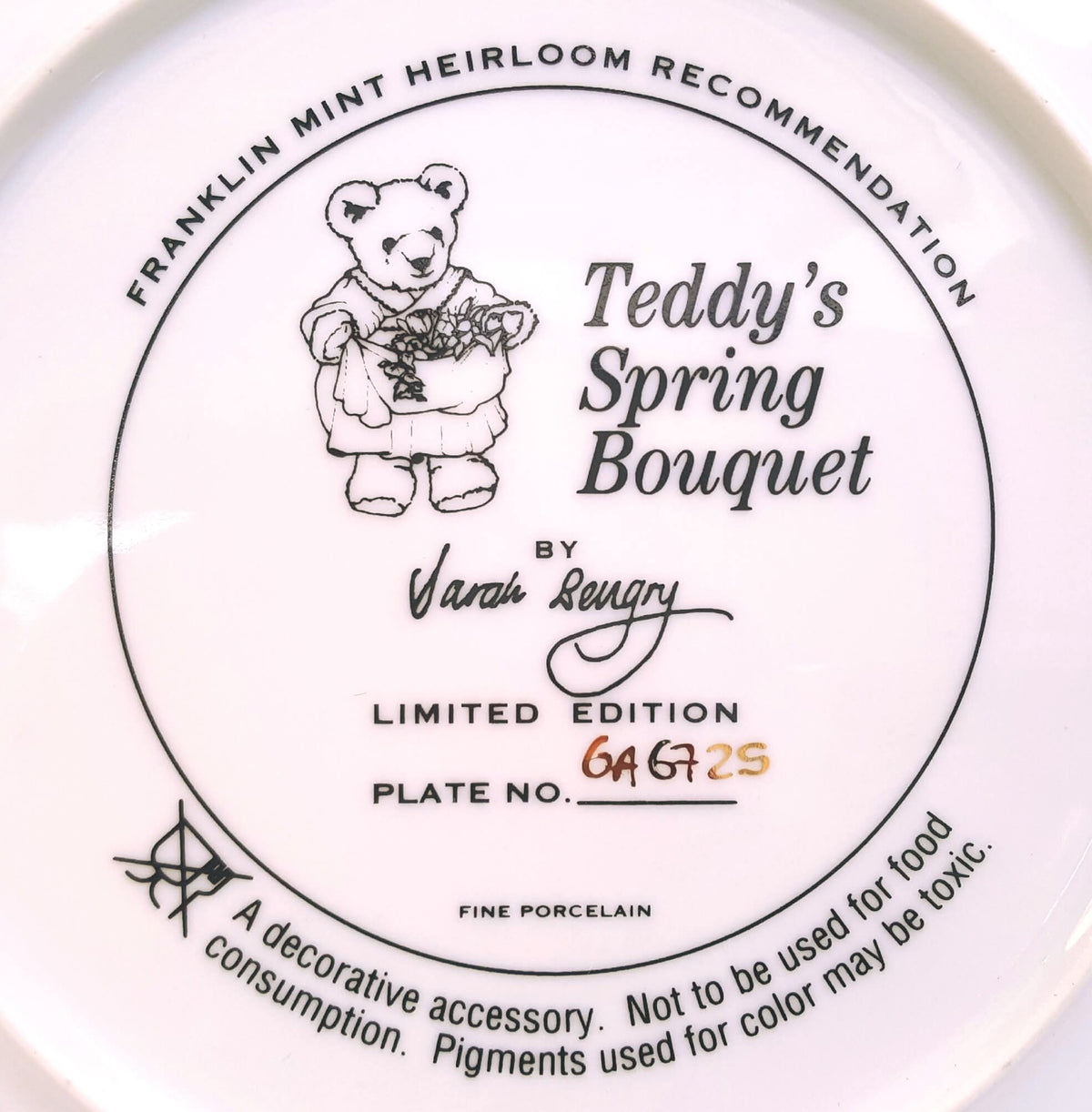 Various Makers | Teddy Bear Cabinet Plates | Collection of Six | Circa 1980s–1990s