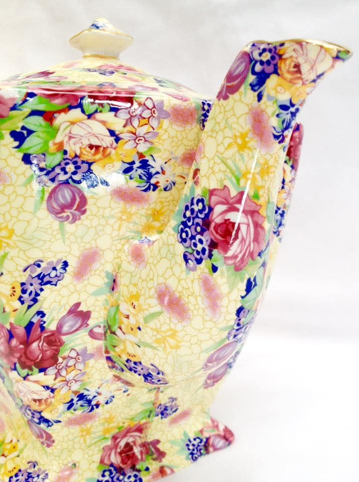 Grimwades Royal Winton | Welbeck | Chintz Teapot, Milk Jug and Open Sugar Basin | Earthenware | England | 1995 Revival