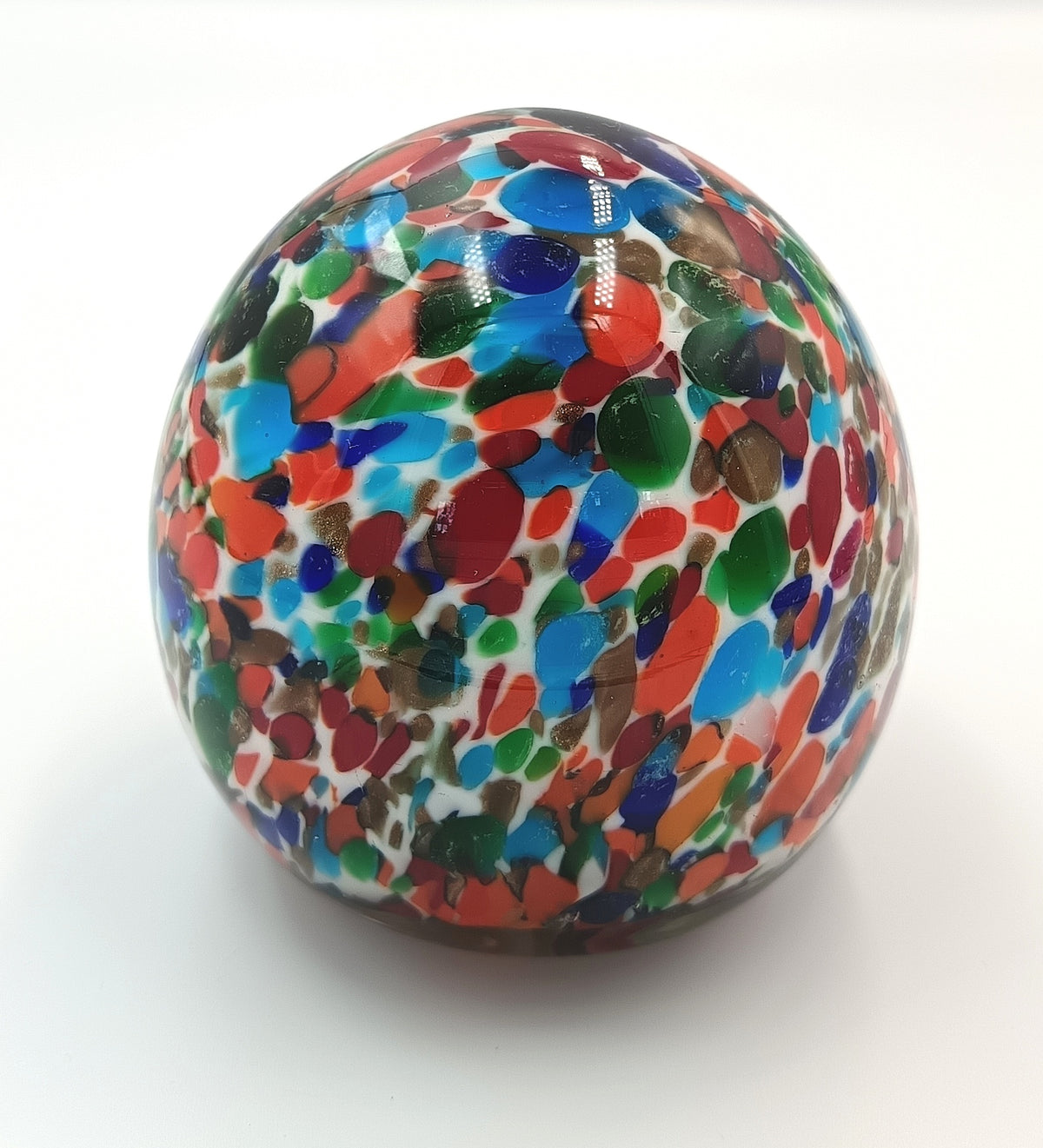 Murano | Multicolour Murrine Inclusion Paperweight | Hand-Blown Venetian Glass | Italy, 20th century