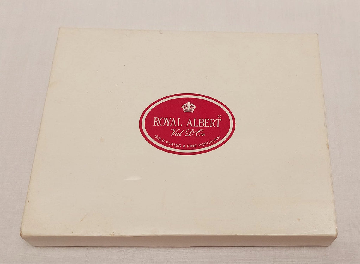 Ultra Rare Vintage Royal Albert Val D'Or Gold Plated Teaspoon Set — Complete Set of 6, Original Box, Mint Condition