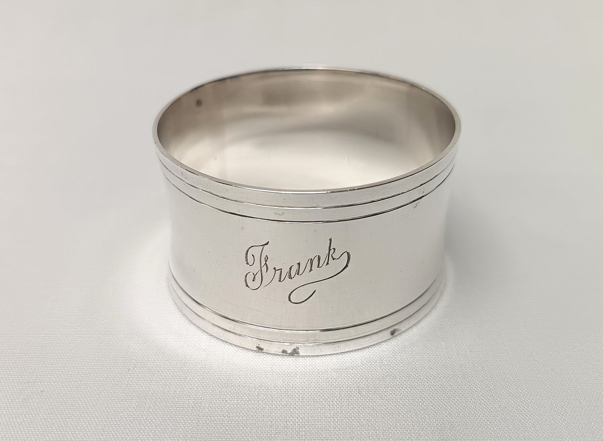 Continental Sterling Silver Serviette / Napkin Ring
Monogrammed “Frank” | 35g