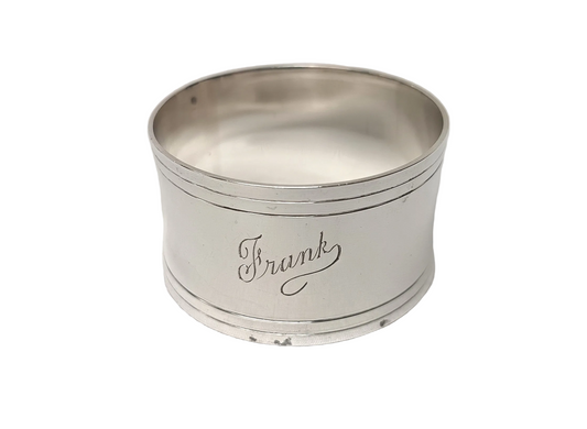 Continental Sterling Silver Serviette / Napkin Ring
Monogrammed “Frank” | 35g