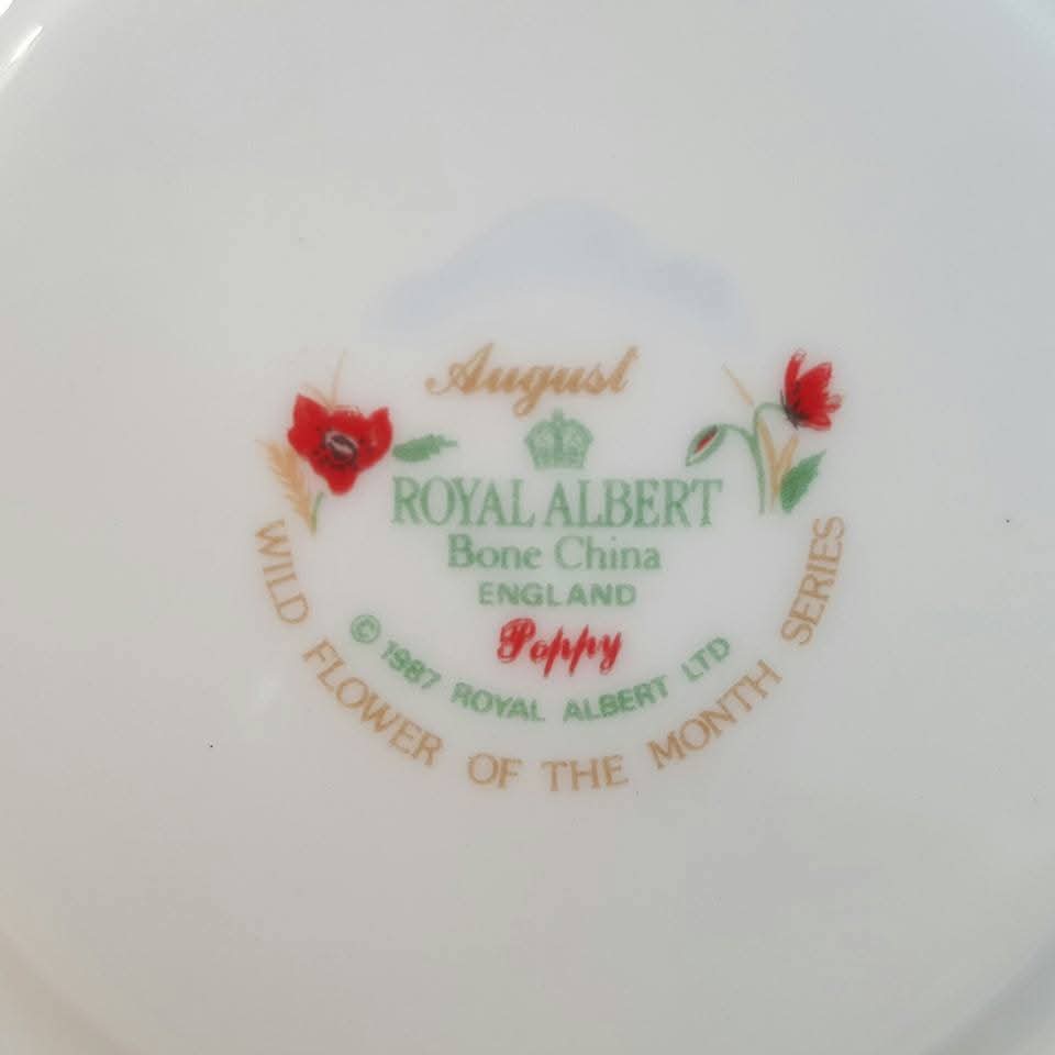 Royal Albert | Wild Flower of the Month — Poppy | August | Duo | Bone China | 1987
