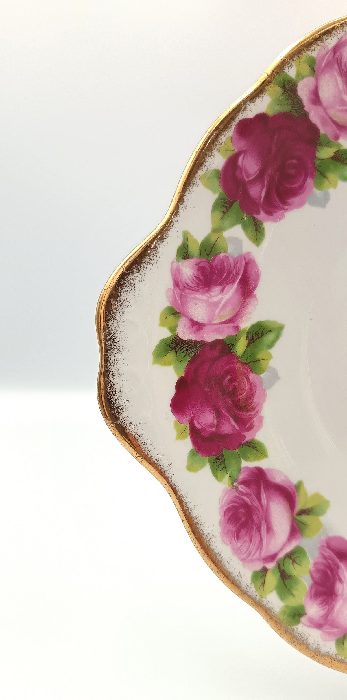 Royal Albert | Bone China | Cake Plate with Handles | Old English Rose | England | c.1927–1960