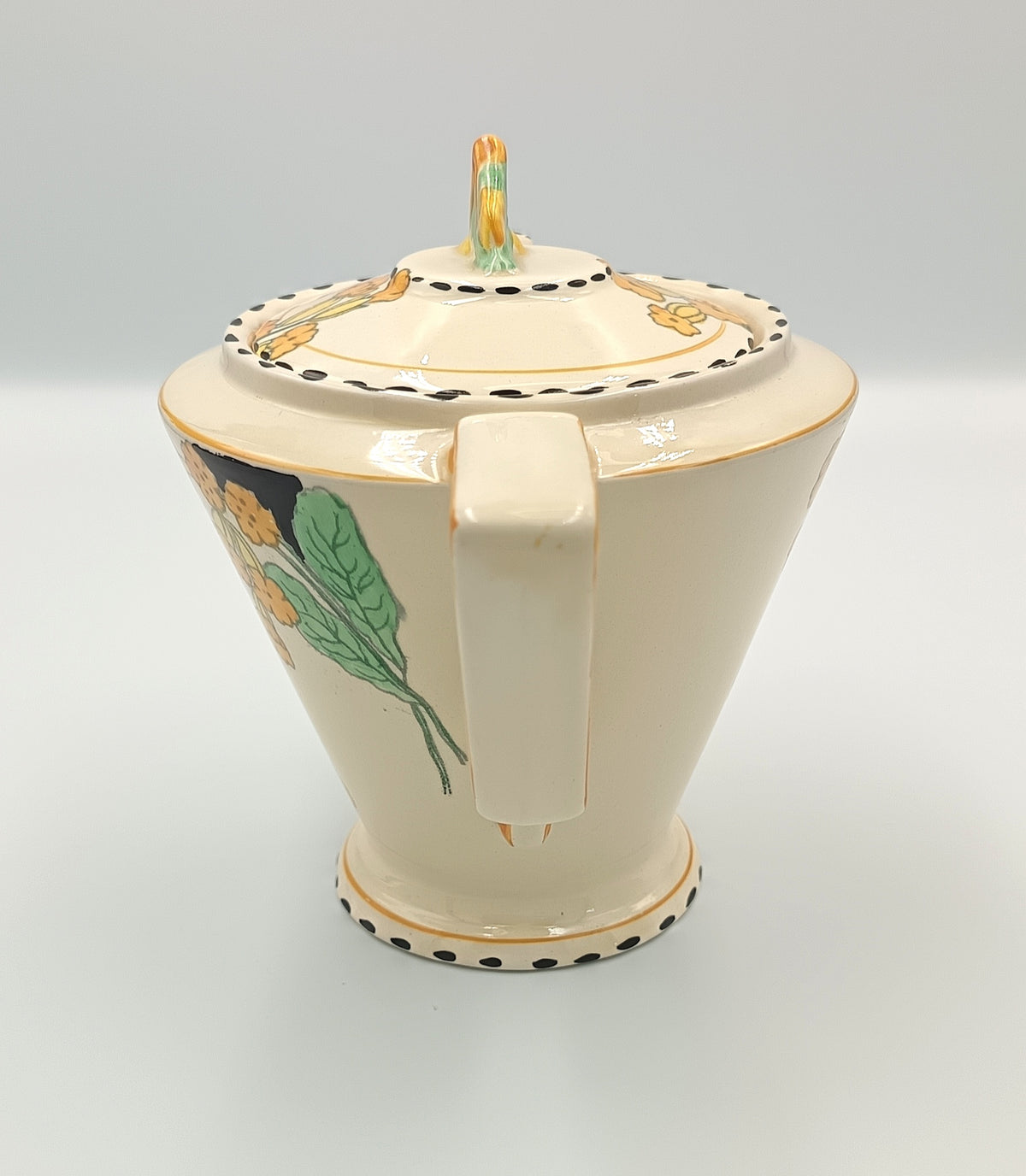 Burgess & Leigh (Burleigh Ware) | Meadowland Pattern | Zenith Shape Teapot | Art Deco Earthenware | Burslem, England, c.1930s