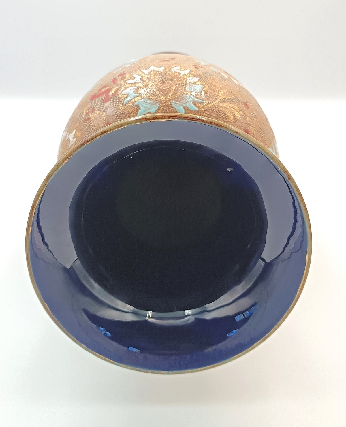 Doulton Lambeth | Slater’s Patent | Large Stoneware Vase | Floral Chine Decoration | England, 1891–1914