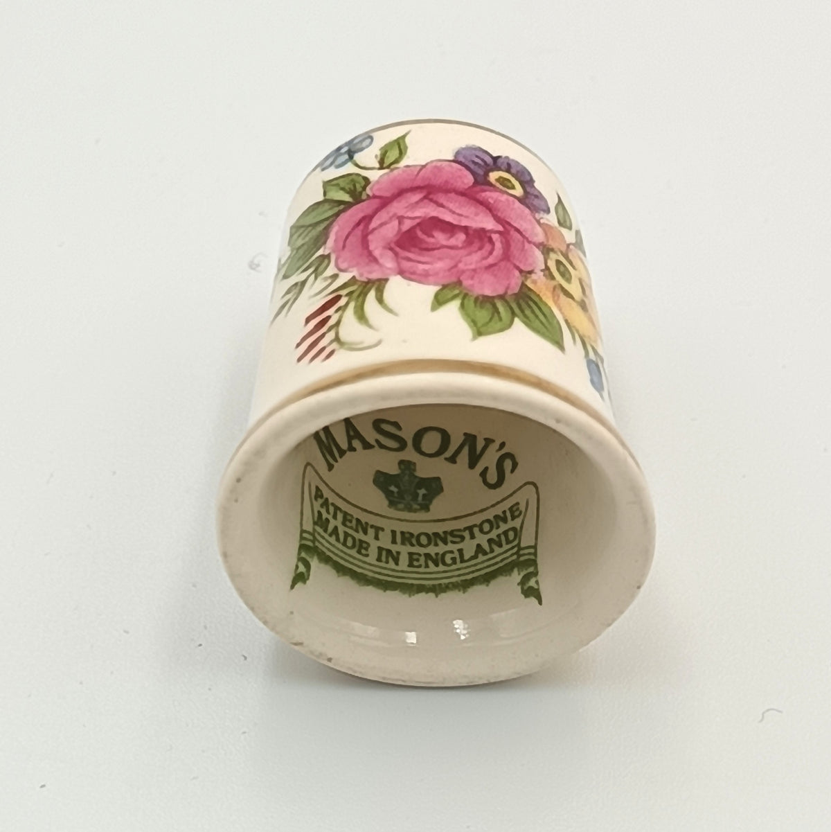 Mason's Patent Ironstone | Collector's Thimble | Floral Bouquet | England