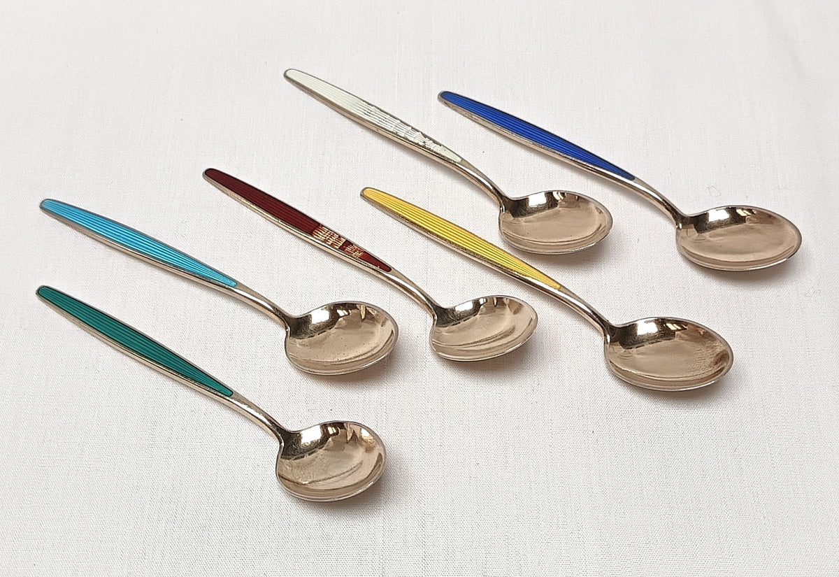 Mid-Century Norwegian Hallmarked Sterling Silver Spoon Set