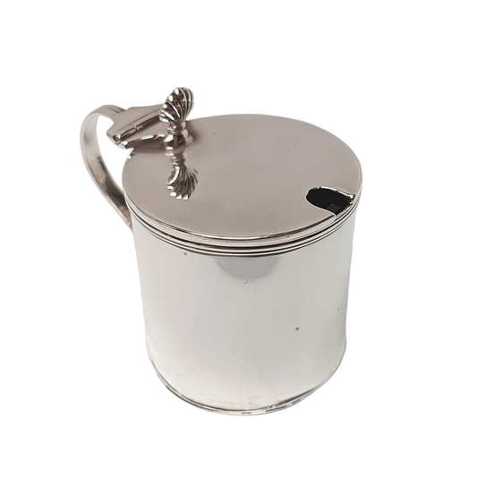 Edward Souter Barnsley | Sterling Silver Lidded Salt Cellar with Bristol Blue Glass Liner | Birmingham 1910 | Edwardian