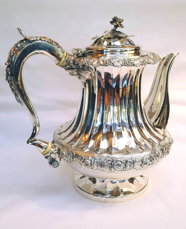 Antique Hallmarked Sterling Silver Teapot | Rebecca Emes & Edward Barnard | London 1824 | George IV | Presentation Engraved | Excellent Condition