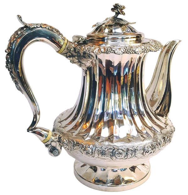 Antique Hallmarked Sterling Silver Teapot | Rebecca Emes & Edward Barnard | London 1824 | George IV | Presentation Engraved | Excellent Condition