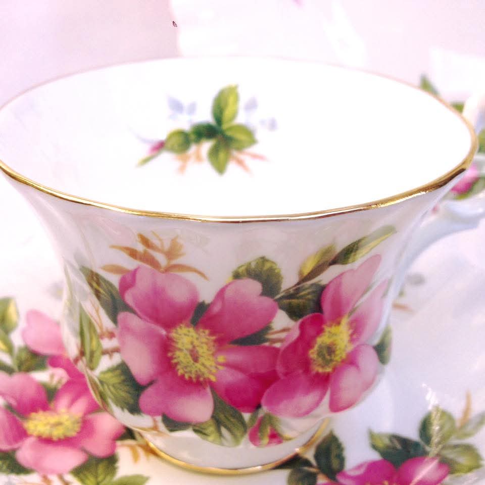Royal Albert 'Prairie Rose' Bone China Trio — Set of Four