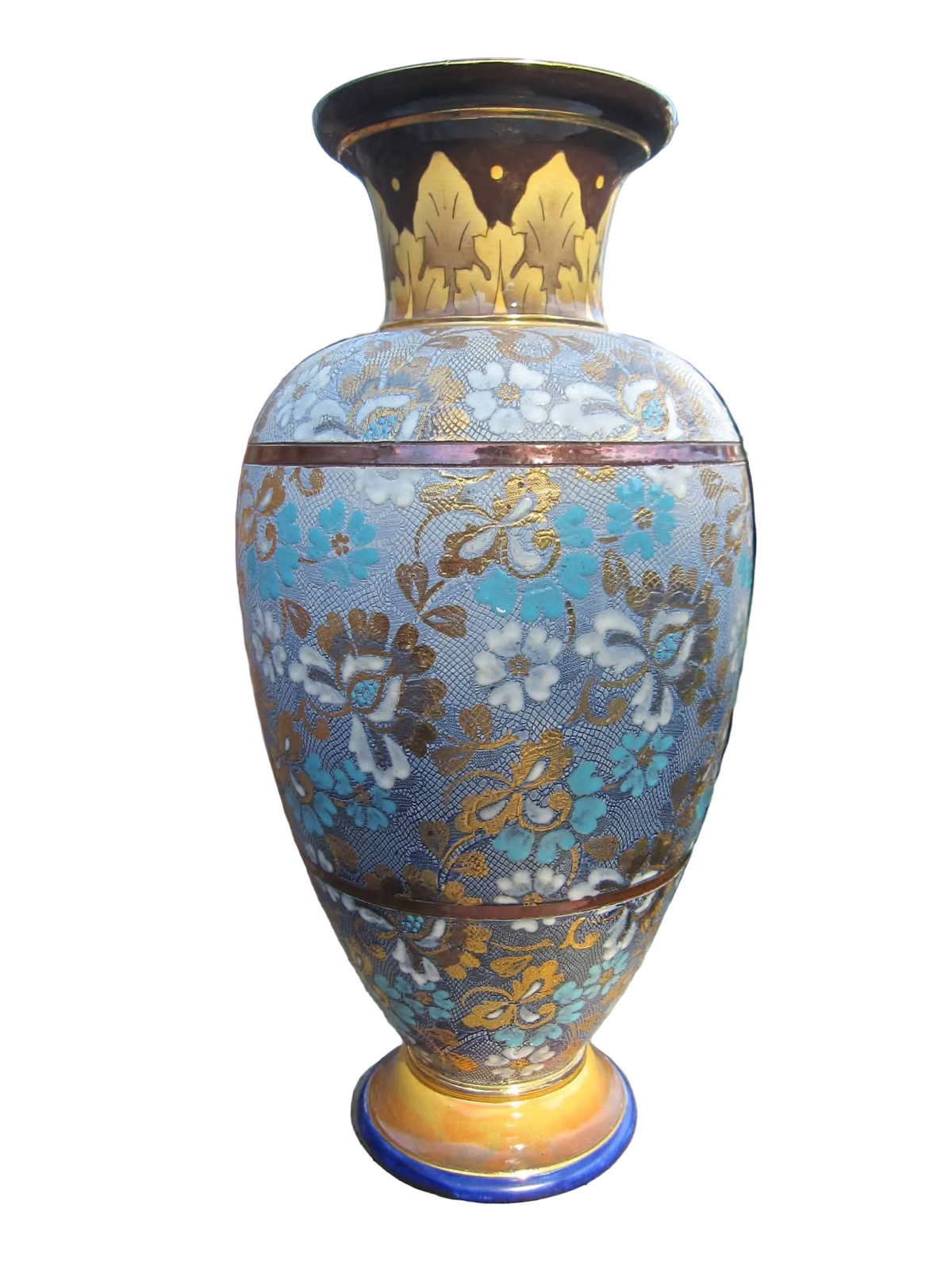 Royal Doulton Lambeth | Slater's Patent Chine Ware Vase | X2031 | Decorator Initials HN | c.1887–1893