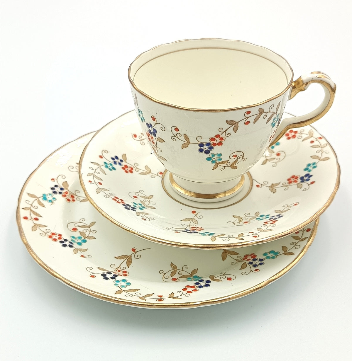 J. H. Middleton & Co. (Delphine) | Pattern 1937 | Tea Trio | Bone China | Longton, England, c.1930s