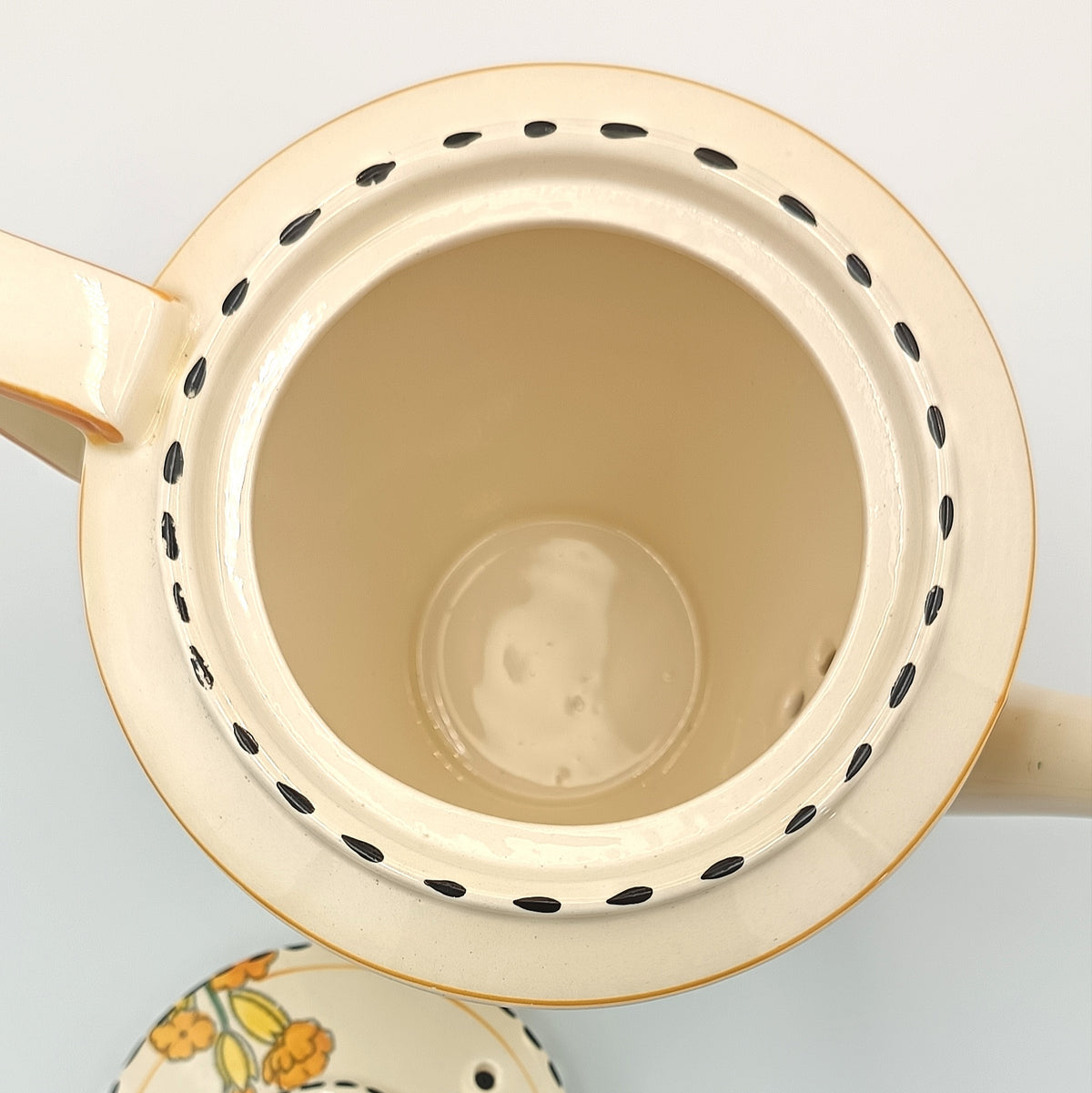 Burgess & Leigh (Burleigh Ware) | Meadowland Pattern | Zenith Shape Teapot | Art Deco Earthenware | Burslem, England, c.1930s