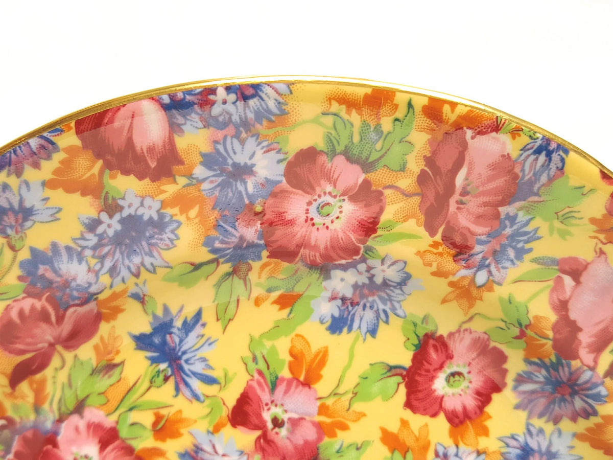 Grimwades Royal Winton | 'Royalty' Chintz | Pattern No. 3079 | 4-Cup Teapot, 2 Trios & Open Sugar Bowl | 1995 Revival | Unused Condition | Perfect Gilding Throughout