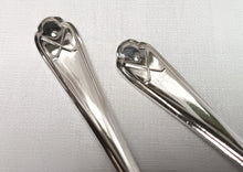 Load image into Gallery viewer, Walker &amp; Hall Sterling Silver Golf-Themed Teaspoon Set with Silver-Plated Sugar Tongs – Early 20th Century Collectible
