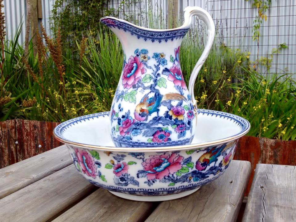 Keeling & Co. Ltd | Losol Ware | Shanghai | Washbowl and Jug | Semi-Porcelain | Burslem, England | c.1912–1936