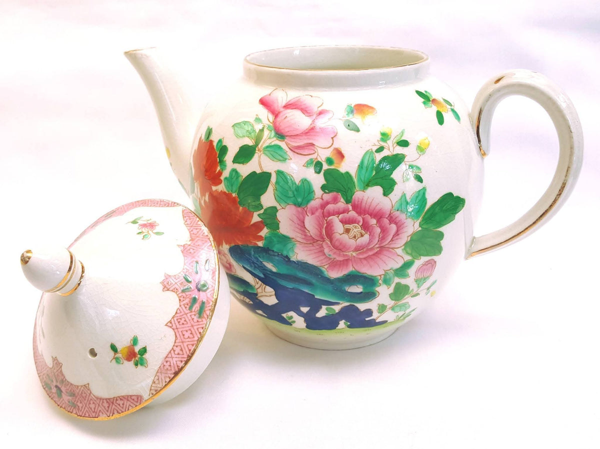 Booths | Mandarin | Six-Cup Teapot & Two Trios | Transferware Chinoiserie with Hand-Applied Colour | Circa 1906