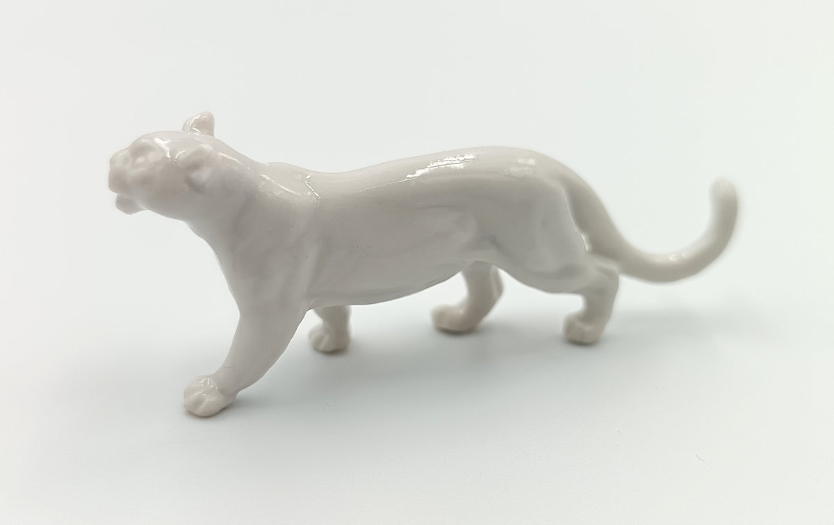 Rosenthal | White Porcelain Miniature Leopard Figurine | Prowling Pose | Selb-Plössberg | c.1953–1970s