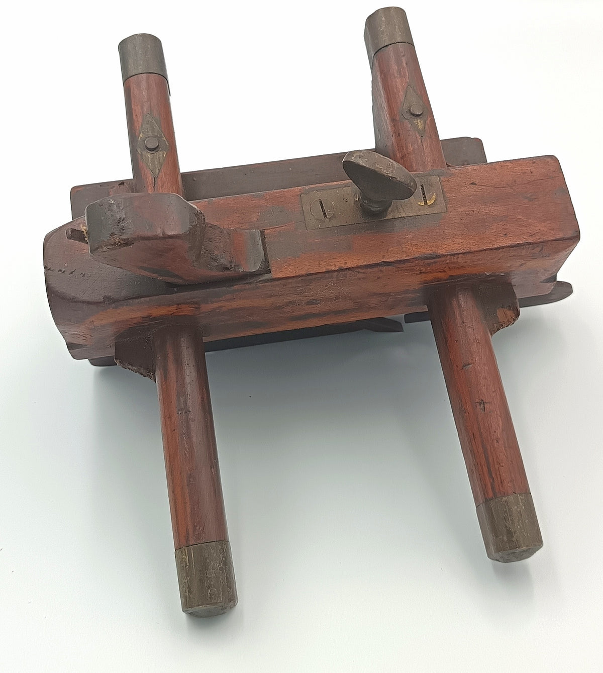 Antique Screw-Arm Plough Plane | Hardwood & Brass | 19th Century