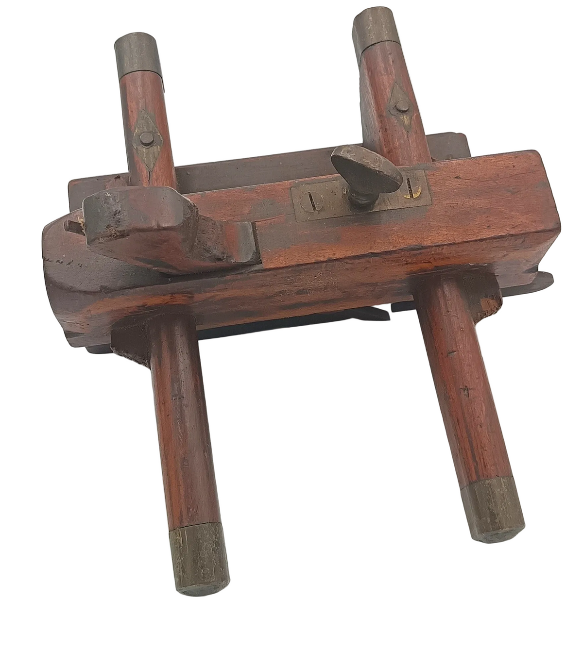 Antique Screw-Arm Plough Plane | Hardwood & Brass | 19th Century