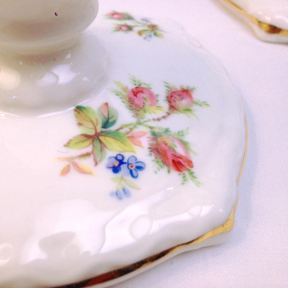 Royal Albert | Moss Rose | Trio & Three Candlesticks | Bone China | England, 1956–