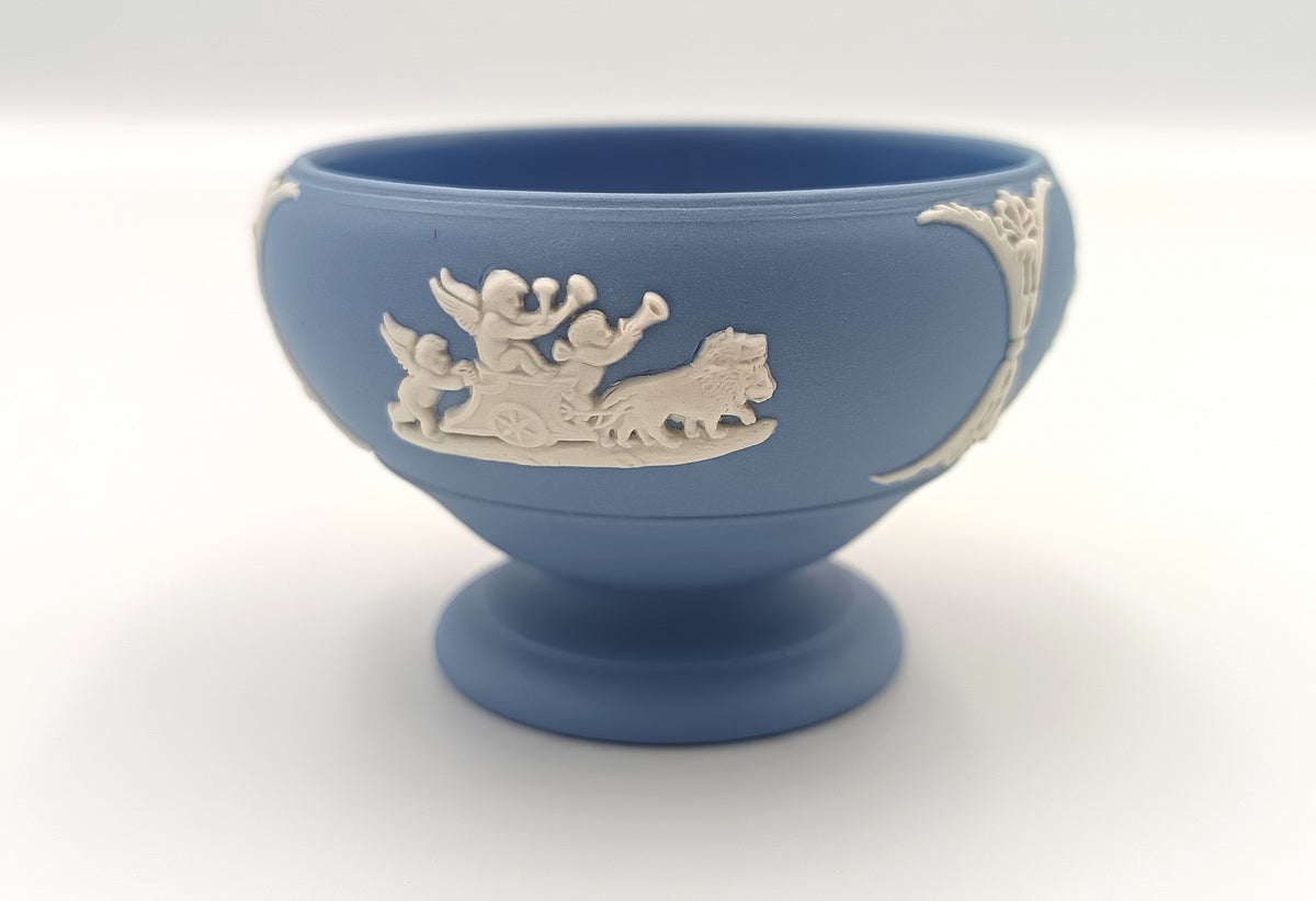 Wedgwood | Jasperware | Footed Bowl | Light Blue | Putti and Classical Figures in Bas-Relief | England | Mid-Twentieth Century