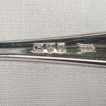 Load image into Gallery viewer, Walker &amp; Hall Sterling Silver Golf-Themed Teaspoon Set with Silver-Plated Sugar Tongs – Early 20th Century Collectible
