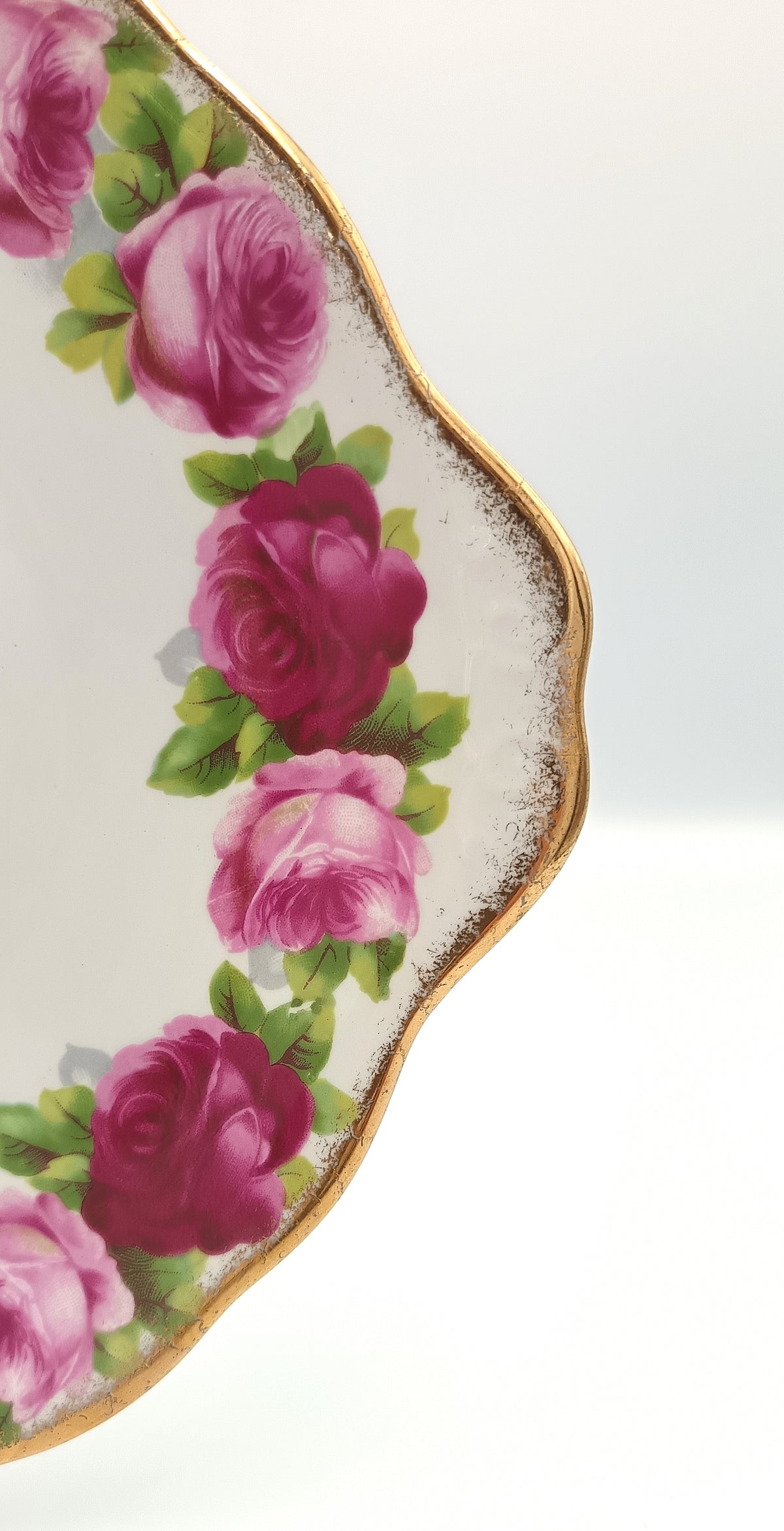 Royal Albert | Bone China | Cake Plate with Handles | Old English Rose | England | c.1927–1960