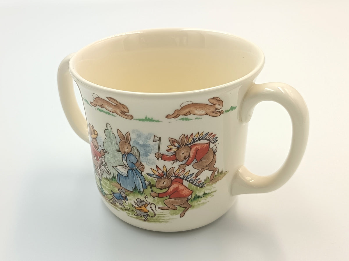Royal Doulton | Bunnykins | Two-Handled Child's Mug | Fine Bone China | England, 1984 — Golden Jubilee Celebration