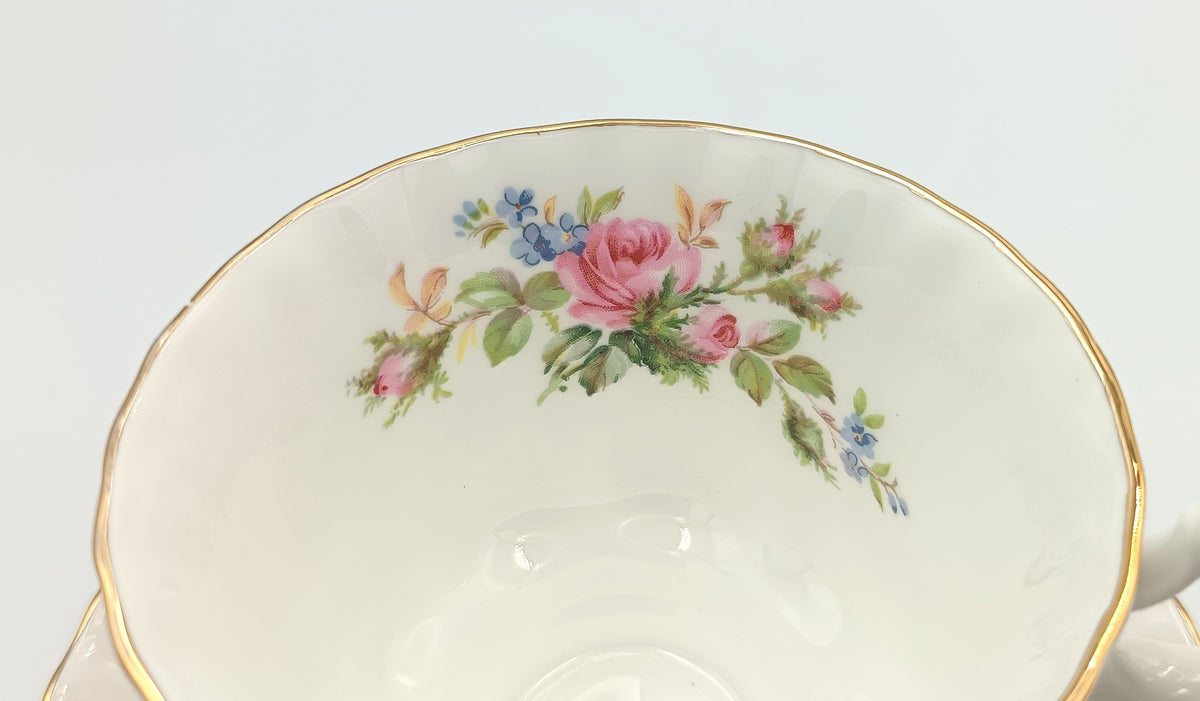 Royal Albert | Moss Rose | Tea Cup and Saucer | Bone China | England | c.1960s–1970s