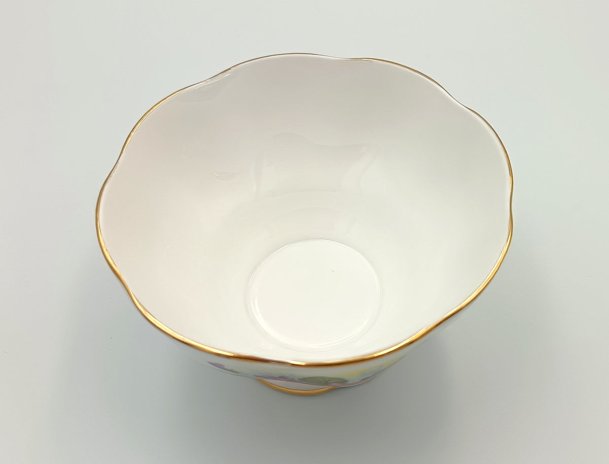 Royal Albert | Bone China | Open Sugar Bowl | Montrose Shape | Violet Floral Pattern | England | c.1935–1960