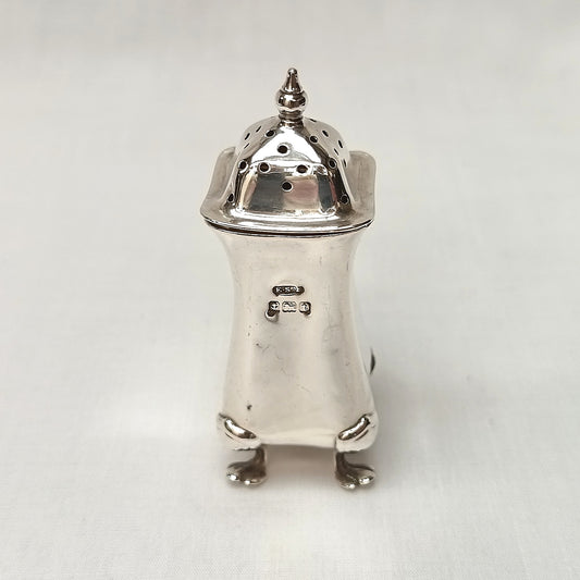 E S Barnsley & Co Ltd | Sterling Silver | Queen Anne Revival Pepperette | Birmingham 1918 | 30g