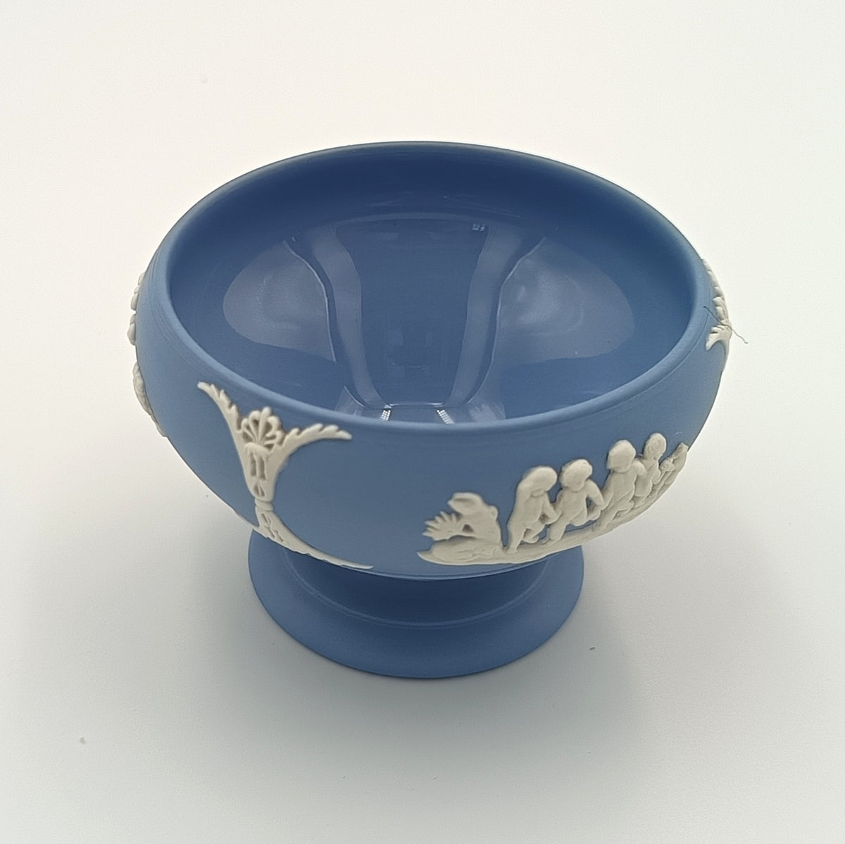 Wedgwood | Jasperware | Footed Bowl | Light Blue | Putti and Classical Figures in Bas-Relief | England | Mid-Twentieth Century
