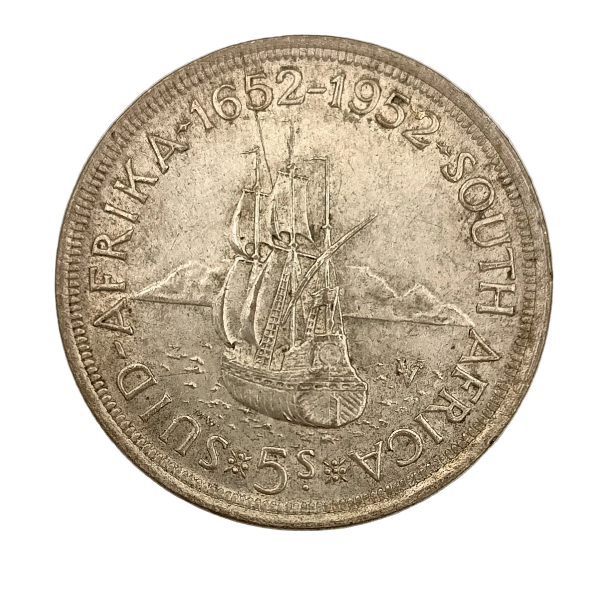 South Africa 1952 Silver 5 Shillings | Van Riebeeck Tercentenary | George VI | Very Fine to Extremely Fine